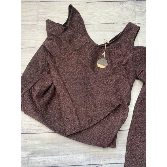 Pink Blush Maternity cold-shoulder lined evening dress bell sleeves large NEW‎ - Picture 1 of 4